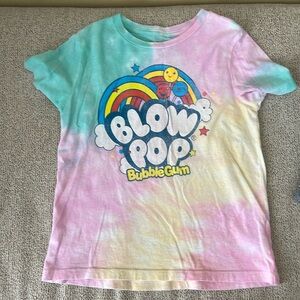 Rainbow blow pop tie dye shirt